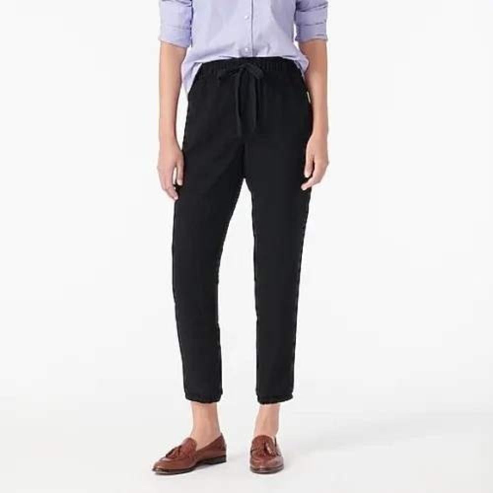 J.Crew Dressy Jogger Pants‎ Black Drawstring Tapered Jogger Office Size 12 NEW